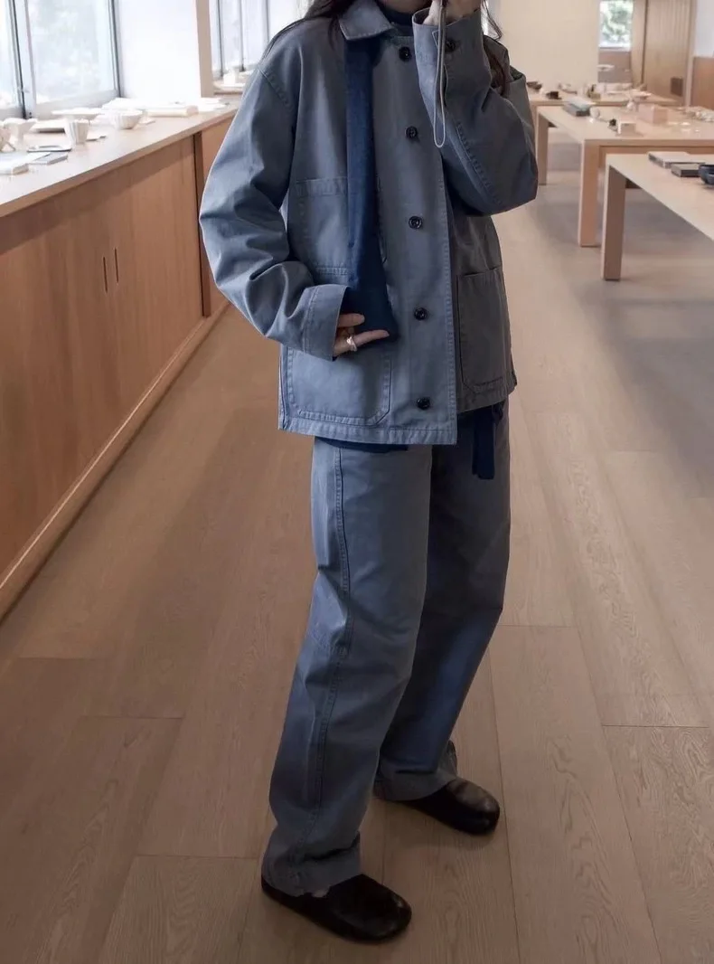 

Retro Waed Casual Outerwear Long Pants Monoha Sle Autumn New Arrival PREON Workwear Windbreaker Cotton 00% Collar S...