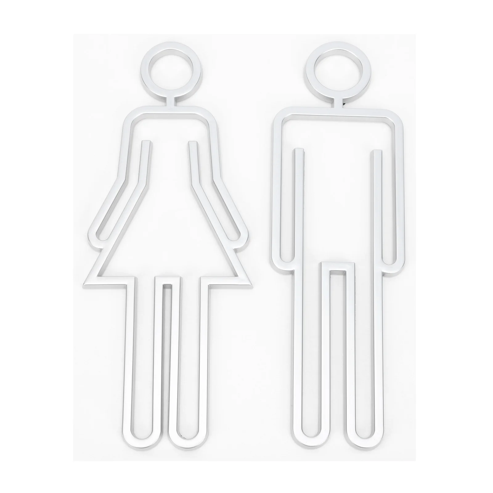 

Toilet Identification Sign Silver Man Washroom Sign for Door Bathroom Labels Restroom Plate ABS Chic Design Long Use
