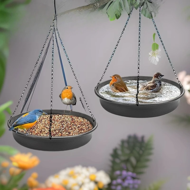 Hanging Bird Bath,Bird Water Feeder for Outdoors, Feeder Bowl,for Outside, Plastic Birdbaths Tray for Garden Patio Decoration