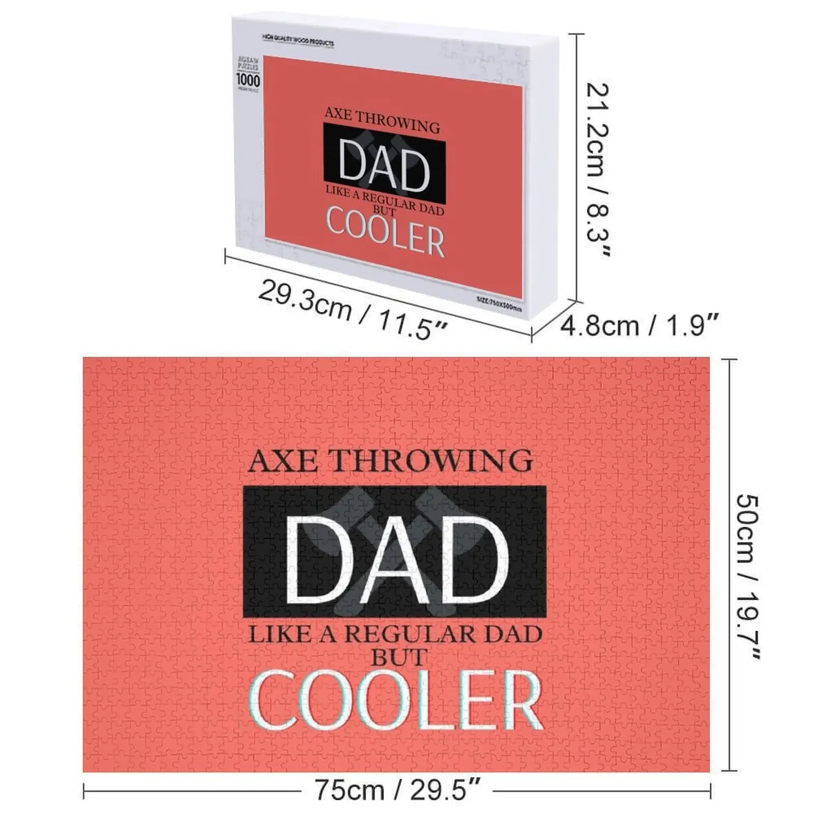 Axe throwing dad Jigsaw Puzzle Wood Animals Custom Jigsaw Puzzle