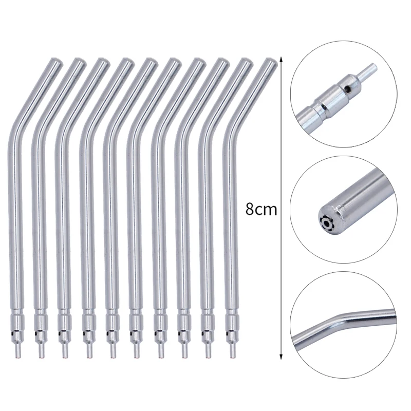 

10pcs Dental Stainless Steel Air Water Spray Triple Syringe Kit 3 Way Syringe Nozzles Dentistry Cleaning Whitening Care Tool