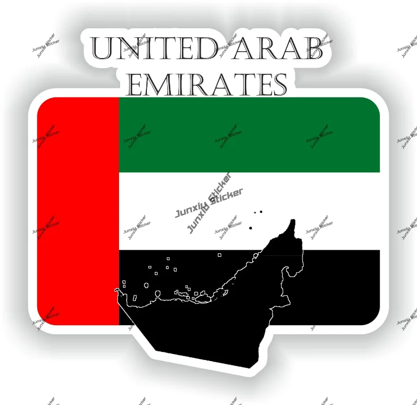

United Arab Emirates Sticker Coat of Arms of United Arab Emirates Flag with Graphical Outline Emblem Scratch-Proof Decal for Car
