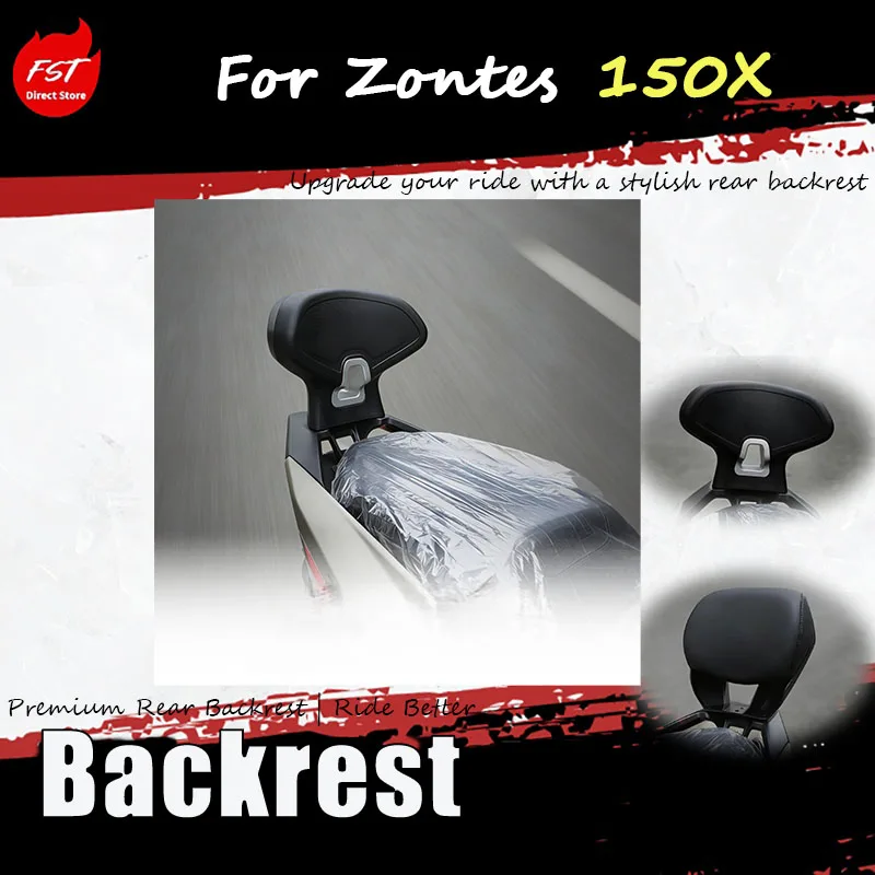 For the Zontes 150X special rear seat motorcycle, the waist support tail wing modification accessories are installed.