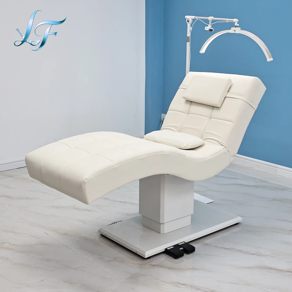 Luxury Foot Control Beauty Bed Massage Bed Ergonomic Backrest Adjust Spa Bed Custom Leather Color For Salon