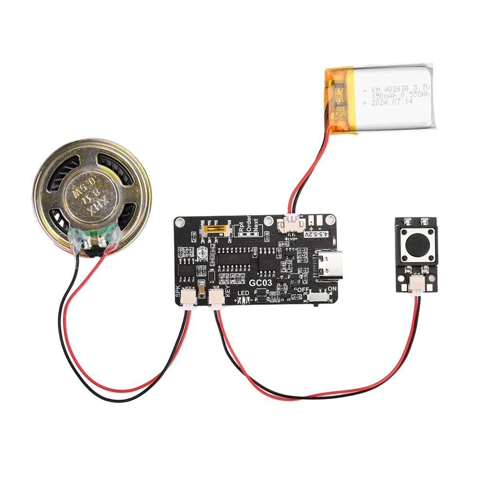 

GC03 Recording Greeting Card Movement Creative Gift Box Christmas Birthday Music Cover Wall MP3 Voice Type-C Interface Module