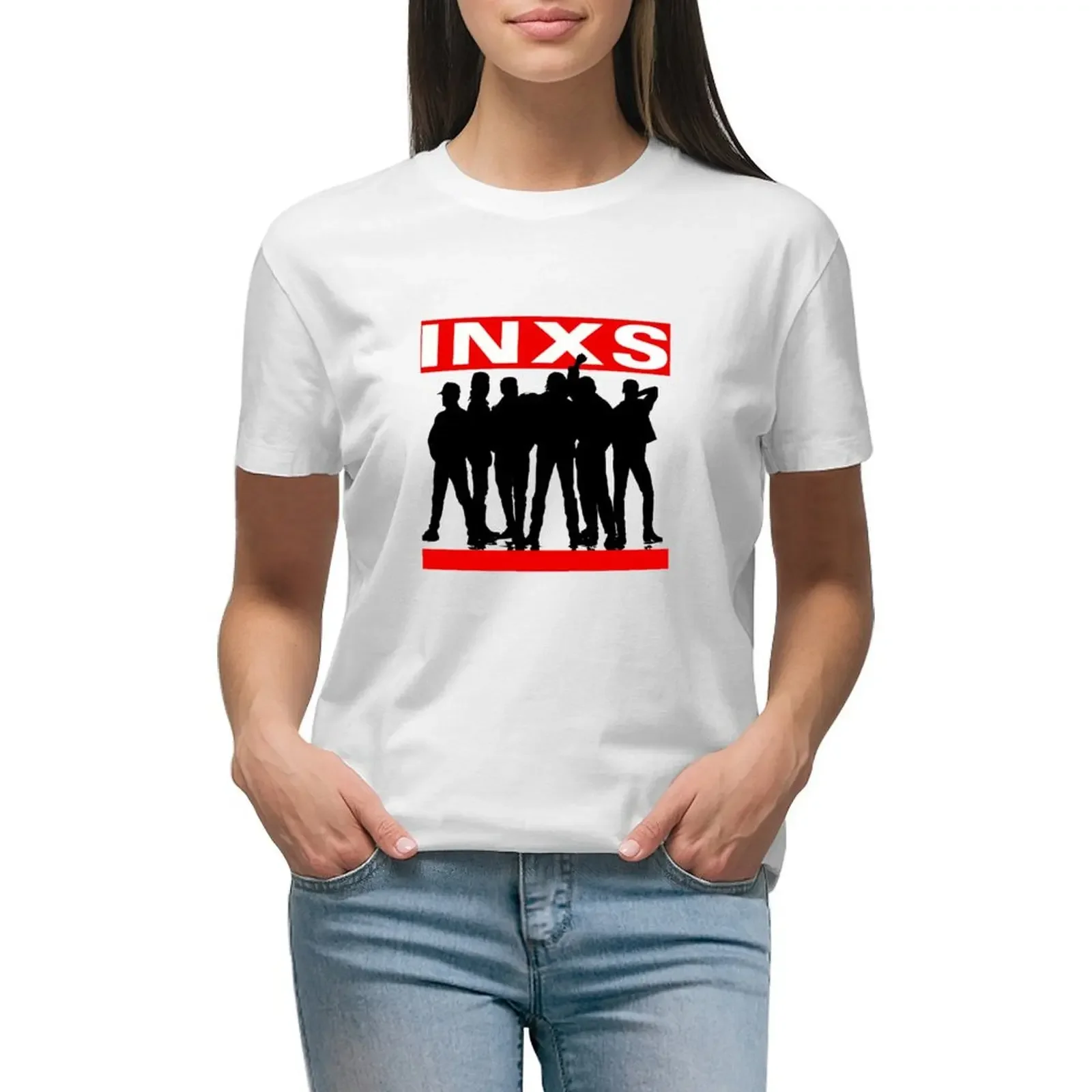 

kadung inxs band jerk T-shirt summer tops aesthetic clothes hippie clothes T-shirt Women