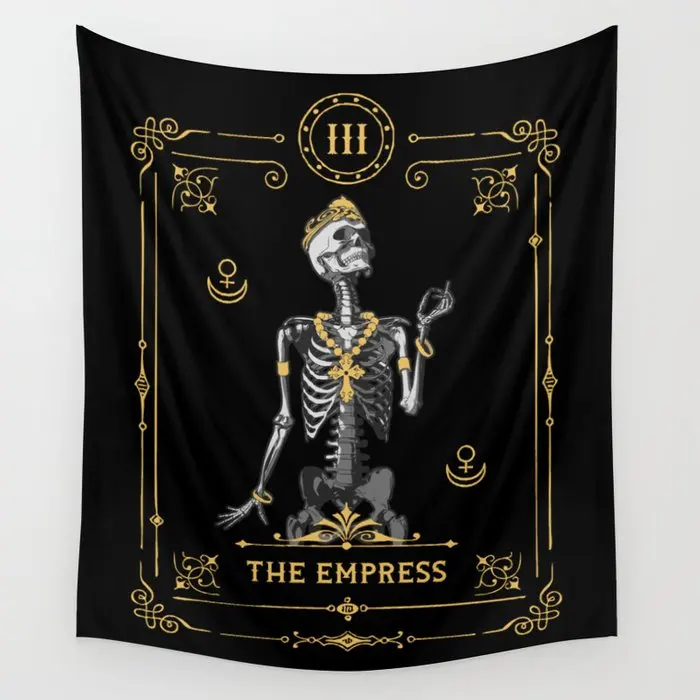 

The Empress Tarot Card Tapestry Skull Wall Hanging Room Carpet Bedspread Beach Mat Tapestries Art Home Accessories