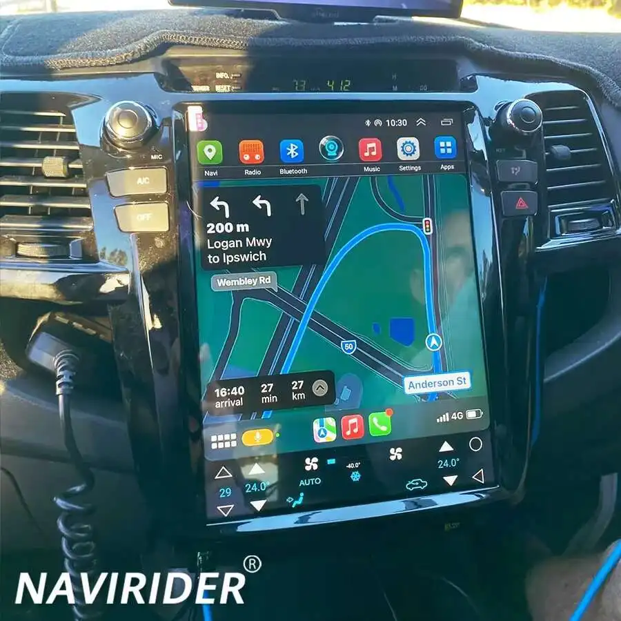 Вертикальный экран Android 14 для автомобильной магнитолы Toyota Fortuner Hilux 2007-2015, GPS-навигатор, CarPlay, 12.1-дюймовый видеоплеер