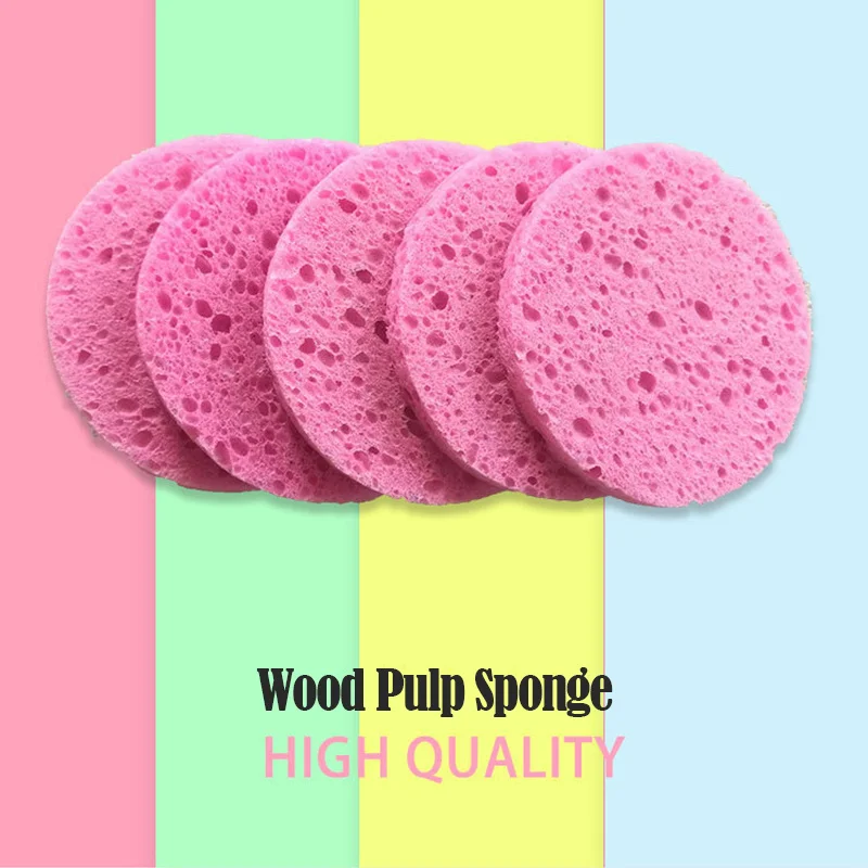 Compressed Natural Cellulose Facial Cleansing Sponge Soft Makeup Removal Cotton Face Washing Exfoliate Brush Skin Care Tool Bulk