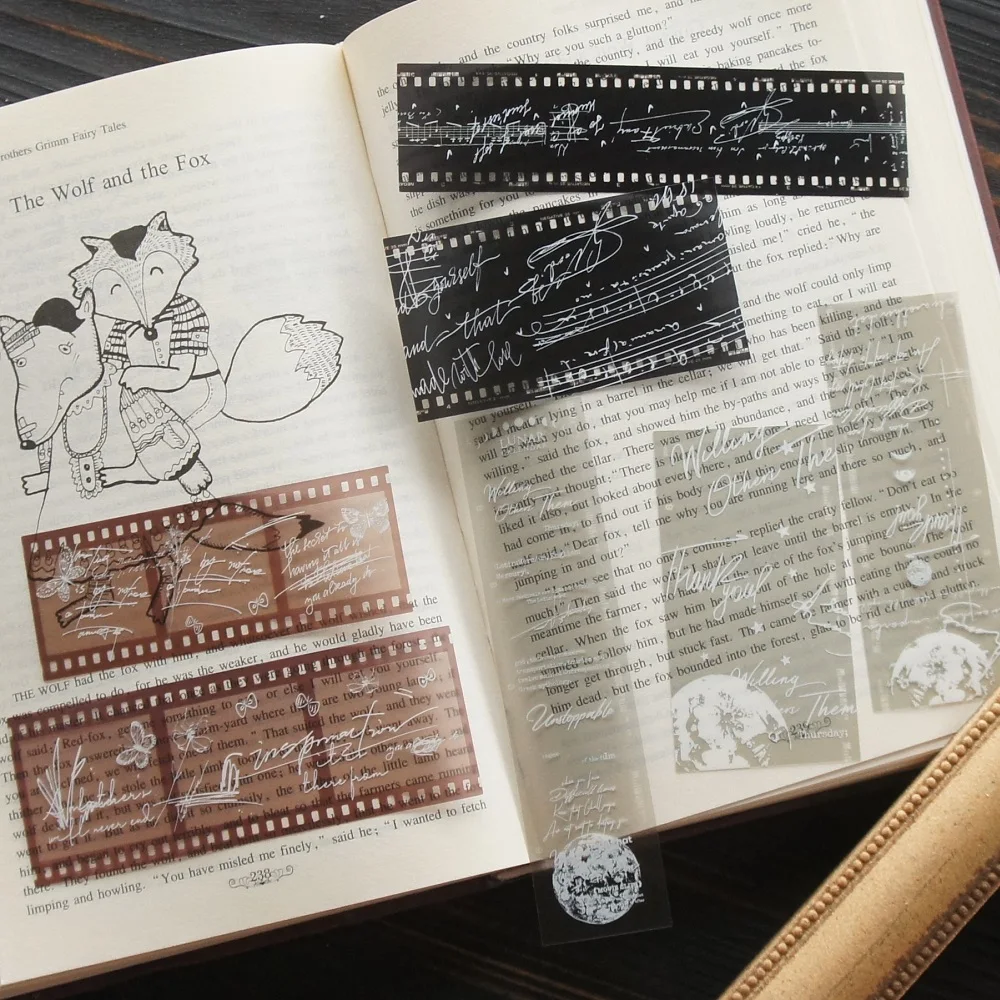 

18pcs Brown Black Camera Film Style PVC Sticker Scrapbooking DIY Gift Packing Label Decoration Tag