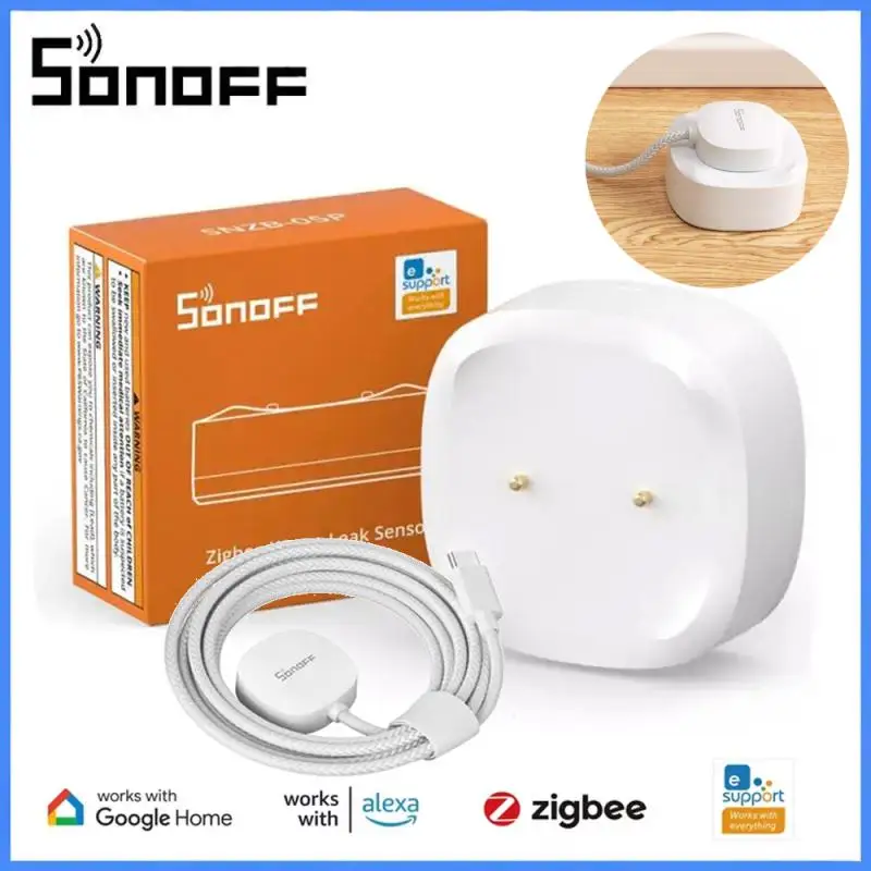 SONOFF SNZB-05P Zigbee 3.0 Water Leak Sensor Leaking and Dripping Detection Real-time Alerts Control Via eWelink Google Alexa