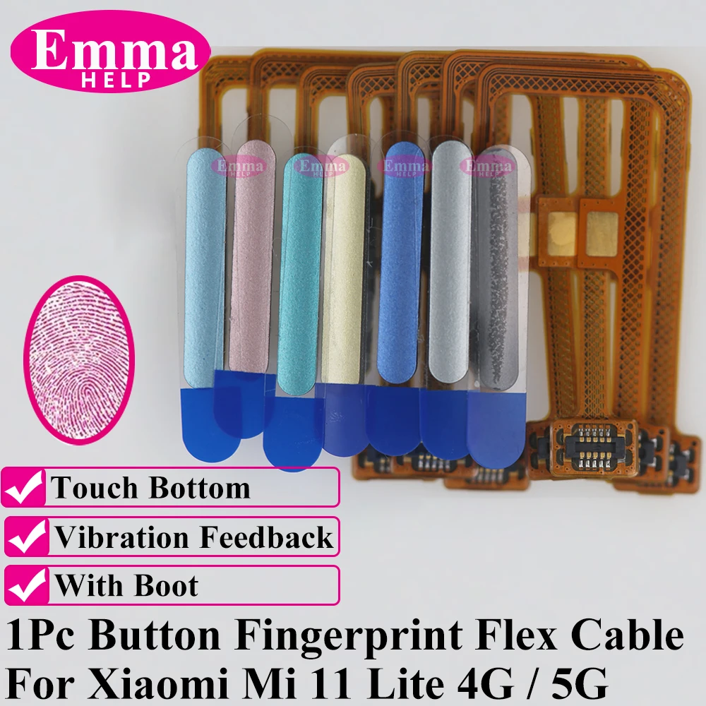 Side Fingerprint Scanner & Power Key Flex For Xiaomi Mi 11 Lite 5G 4G NE Home Button Touch ID Biometric Sensor Replacement Part