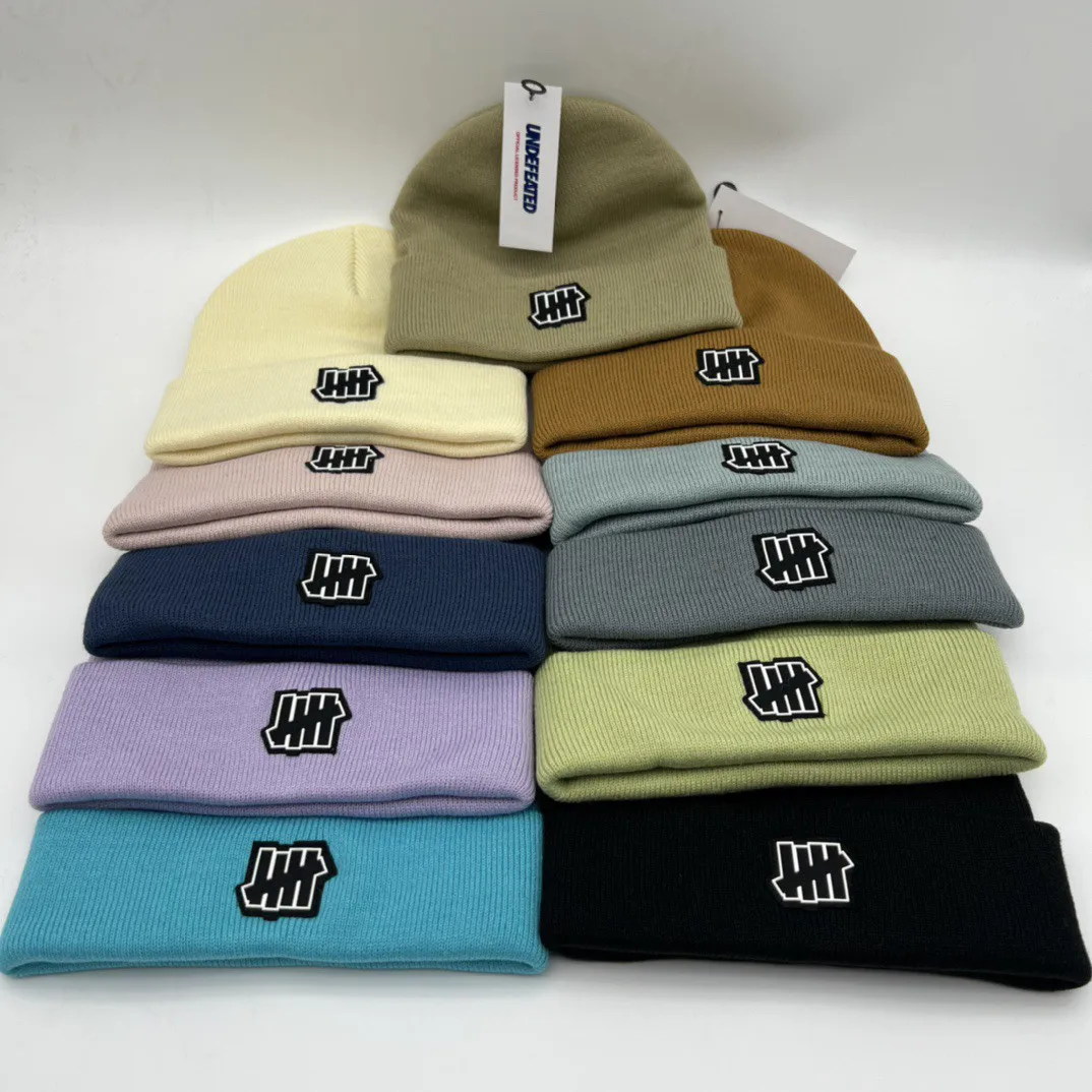 UNDEFEATED Ear Flap Beanie - Unisex Thick Ribbed Knit Fleece Lined Winter Hat, Warm Hip Hop Streetwear for Fall & Winter