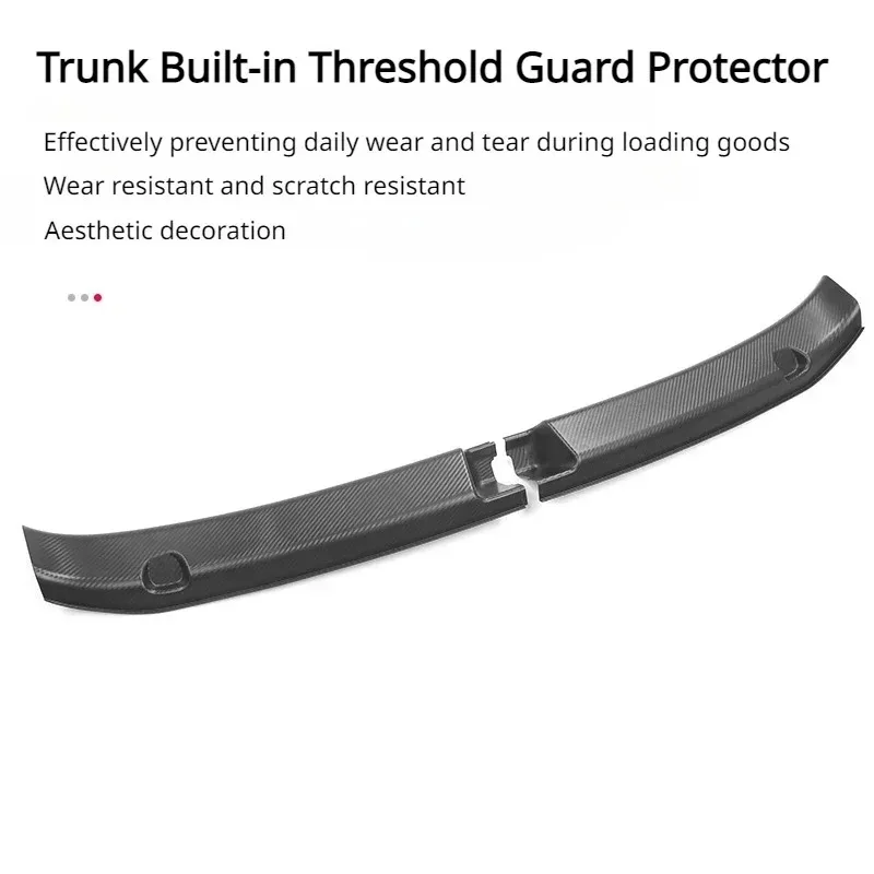 

Для Tesla Model Y Защитная защита багажника 3D коврик из углеродного волокна против царапин Задний грузовой порог Накладка на порог Бампер Аксессуары из АБС-пластика