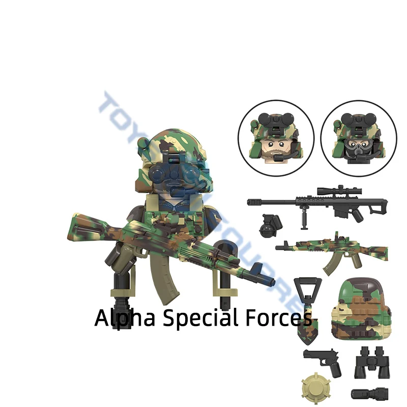 The Military Delta Special Air Service Alpha KSK Snow Leopard Commando Navy Seals Wild Child Forces Model Block Brick Toy WM6147