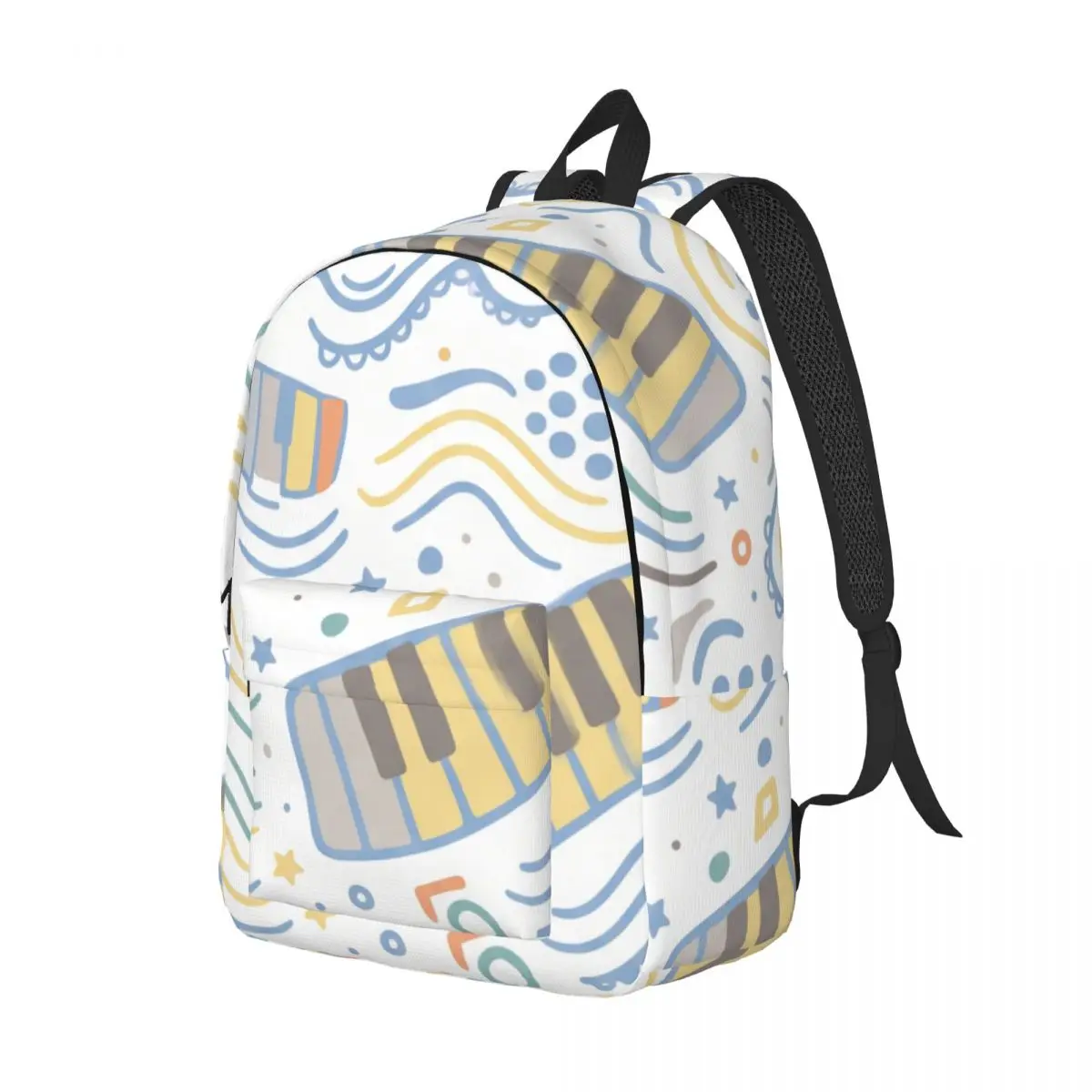 Cool Student Backpack Diagonal Music Note Piano Key Geometry Equalizer Street Graphic Colo Laptop Daypack for Lovers School Work