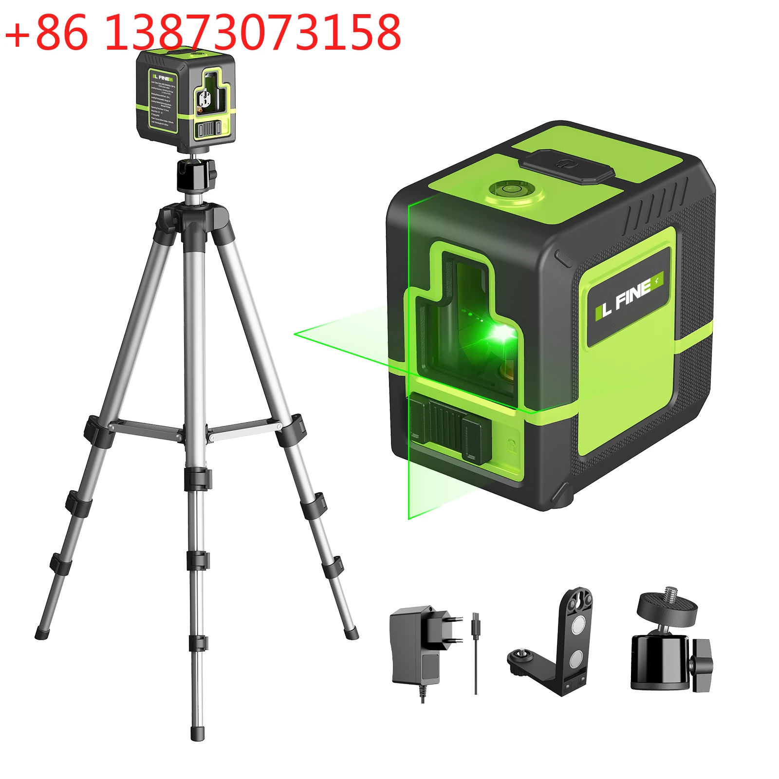 Nivel Láser Lfine de 2 Líneas Cruzadas Verdes, Nivel Láser Horizontal y Vertical, Nivel Automático de 360° ° Herramientas de nivelación automática tipo L