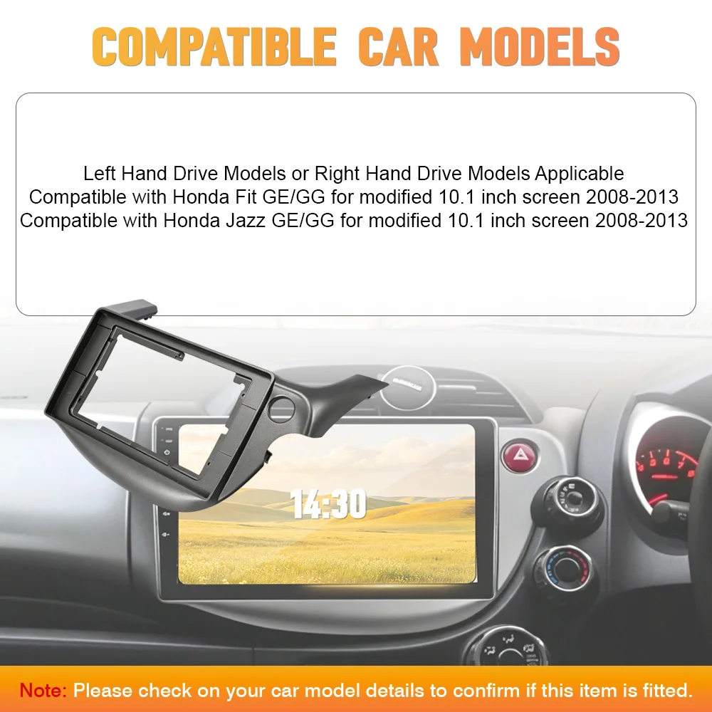 2Din 10.1inch Car Radio Android Fascia Multimedia CD Video Audio Stereo Panel Frame for Honda Fit Jazz GE/GG 2008-2013