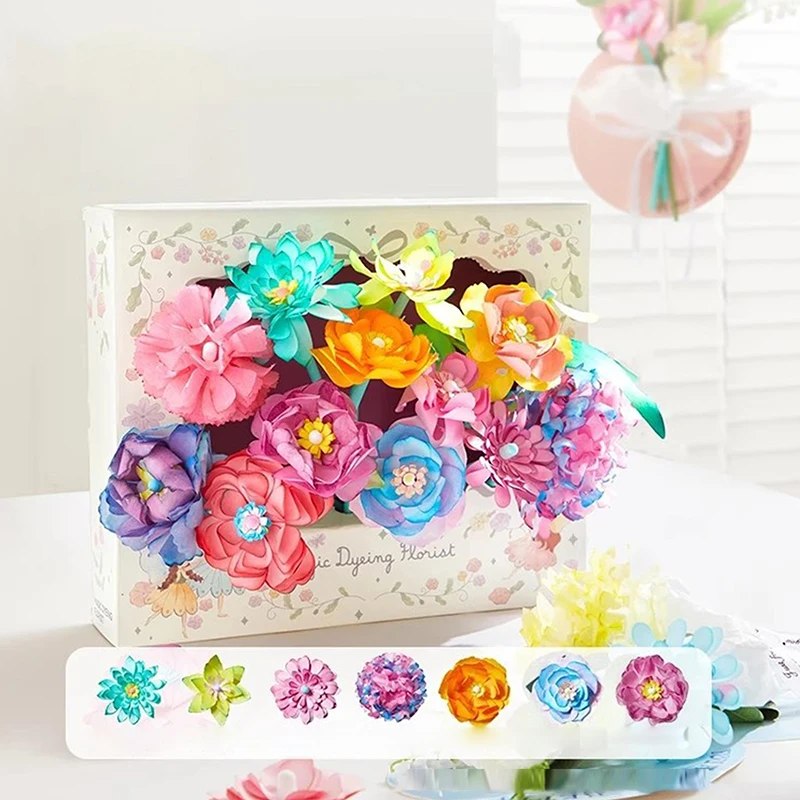 HUA HUA Joy Magic Petal Flower Art Kit, Joy Magic Petal Flower Art Kit, Starhelio DIY Bouquet Art Kit, Absorbs Color Flowers