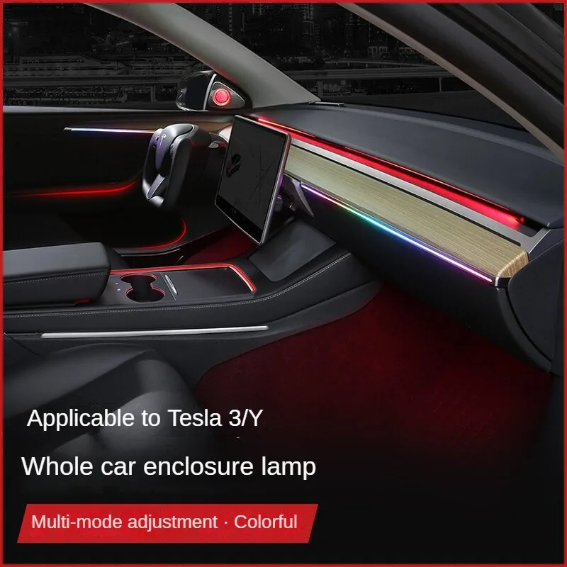 

Tesla MODEL3/Y Laser Carving Car Modification Central Control Water Cup LCD Control Ambience Light Car Accessories Interior