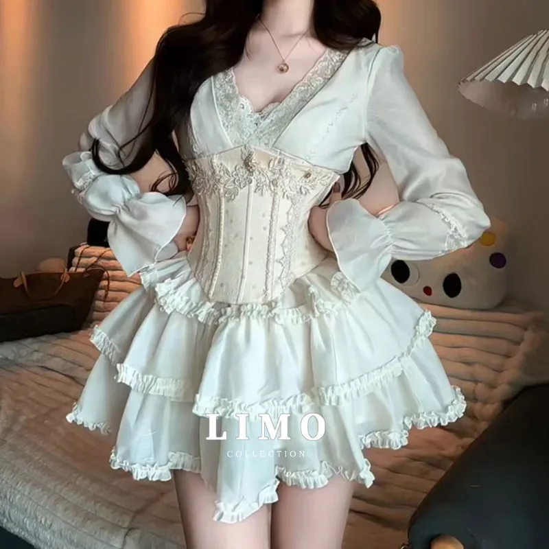 LIMO Sexy elegantes Spitzenkleid mit Bund-Design, Frühling, Sommer, 2025, trendige Damenmode, Polyester, Chiffon