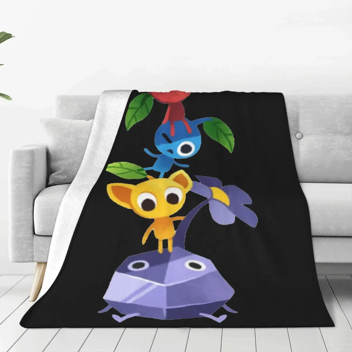 Funny Pikmin Meme Blanket Flannel Print Gamecube Relax Soft Throw Blankets for Home Travel Bedspreads