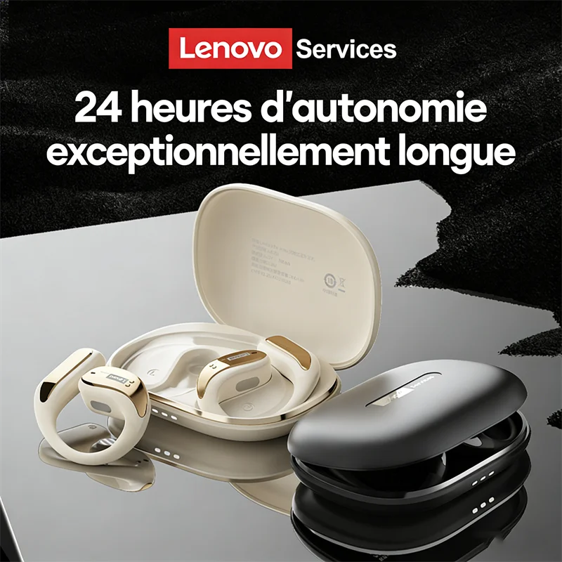 Lenovo Original LE505 WS sans fil Bluetooth écouteurs ANC réduction du bruit écouteurs Microphone Conduction osseuse suspendus écouteurs