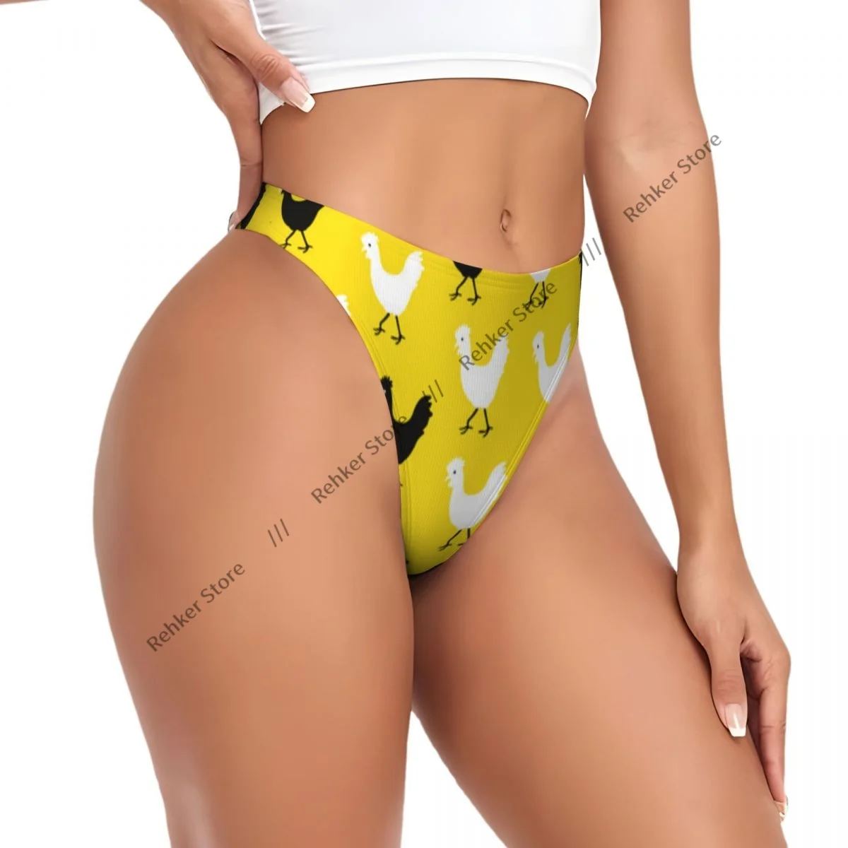 Women's Panties Chicken Cute Print Underwear Sexy Thongs Lingerie G-Strings