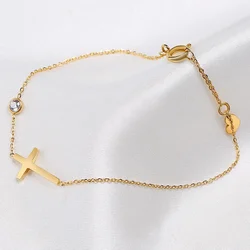 CAOSHI Fashion Simple Cross Bracelet for Women Stylish Jewelry for Daily Life Trendy 3 Metal Colors Accessories for Engagement