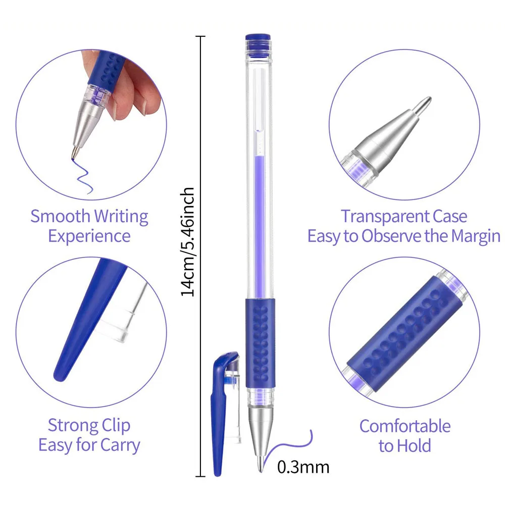 Set di penne a scomparsa solubili in acqua 4 pennarelli per tessuto a inchiostro con 8 pezzi di ricariche penna per gesso per tessuto quilting