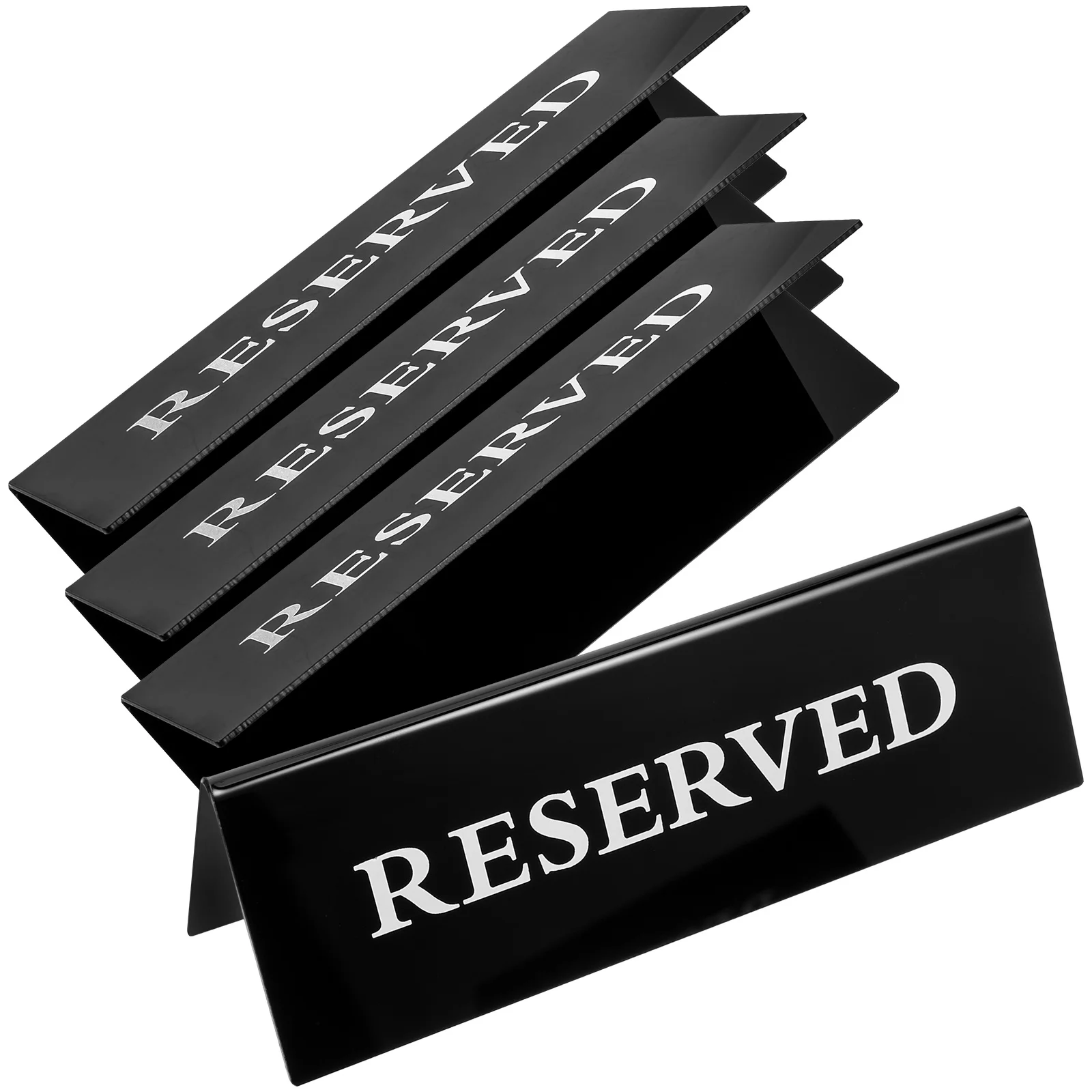 

4 Pcs Seat Reservation Signs Black Frame White Letter 15 5cm Wedding Banquet Hall Decor Memory Cards