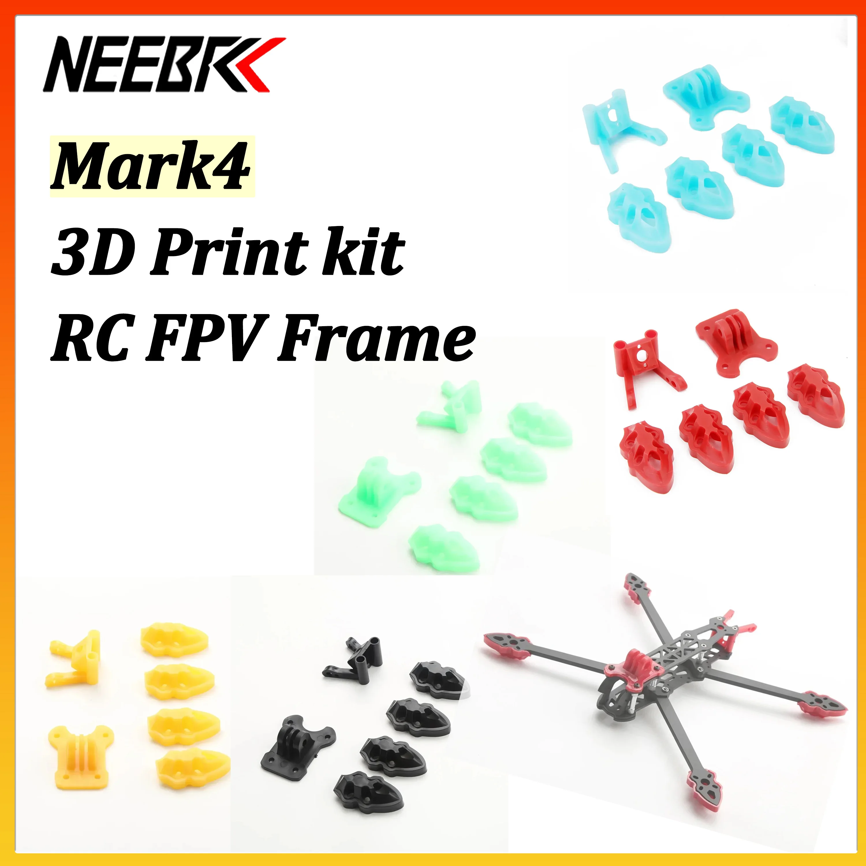 Neebrc Mark4 7inch 295mm 315mm 3D Print Kit Accessories for RC FPV Airplane Racing Drone Camera/Antenna/Motor Mounting Base Part