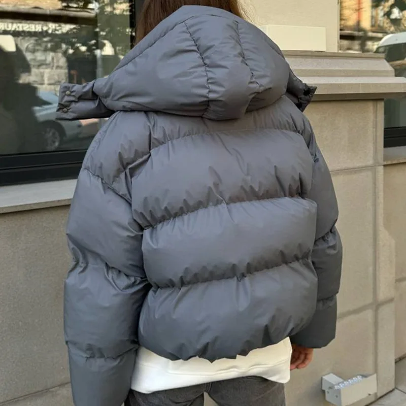 HKSH 2025 冬新作 レディース 中綿ジャケット フード付き ジップボタン 無地 多用途 エレガント カジュアル 暖かい パデッドコート HK14919