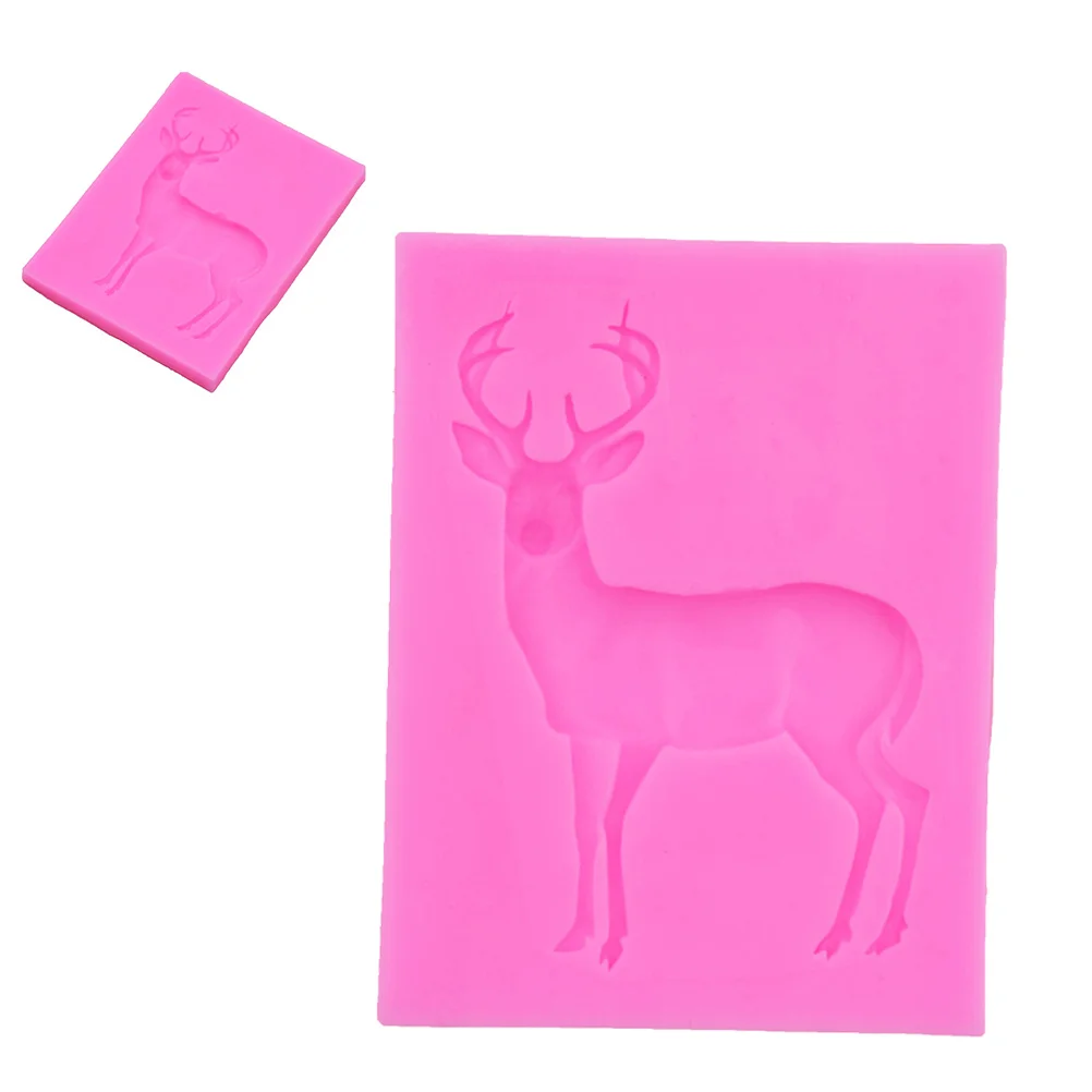 

Christmas Sika Deer Silicone Mold Tasteless Eco Friendly Non Stick Cake Fondant Chocolate Candy Ice Cube Jelly Mold