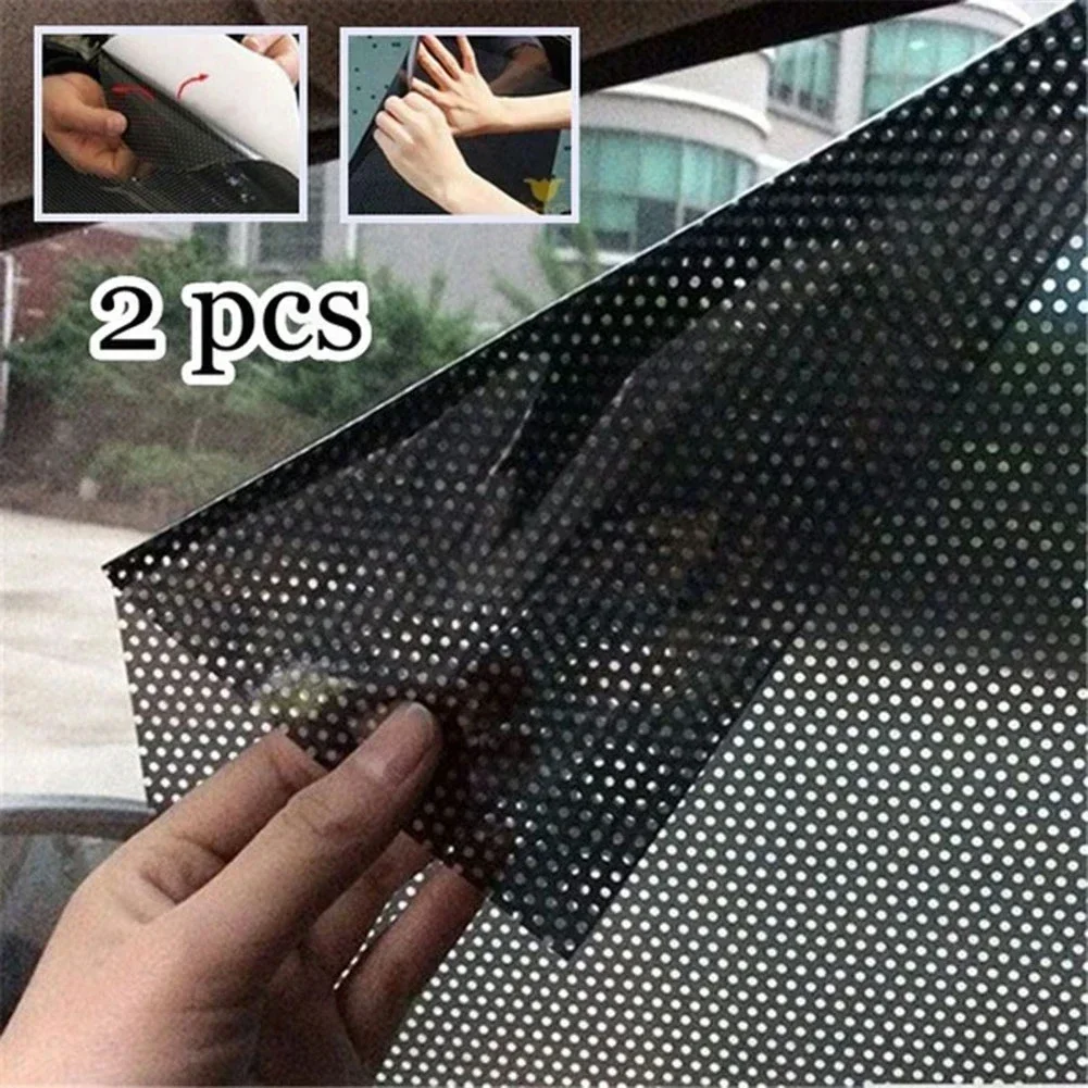 

Car Window Shade Electrostatic Stickers Anti-UV Privacy Black White Dotted Sunshade Window Stickers for Auto Side Blocks Covers
