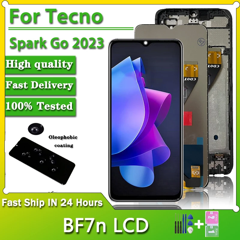 

New LCD 6.6"For Infinix Tecno Spark Go 2023 LCD BF7n Display Screen Touch Panel Digitizer Assembly Replacement Repair Parts