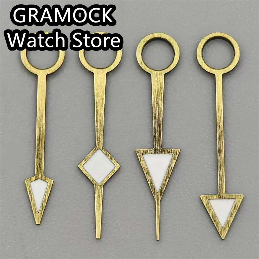 GRAMOCK Watch Hands Vintage Retro Bronze Watch Hands Green Luminous for NH34 Movement GMT Needles