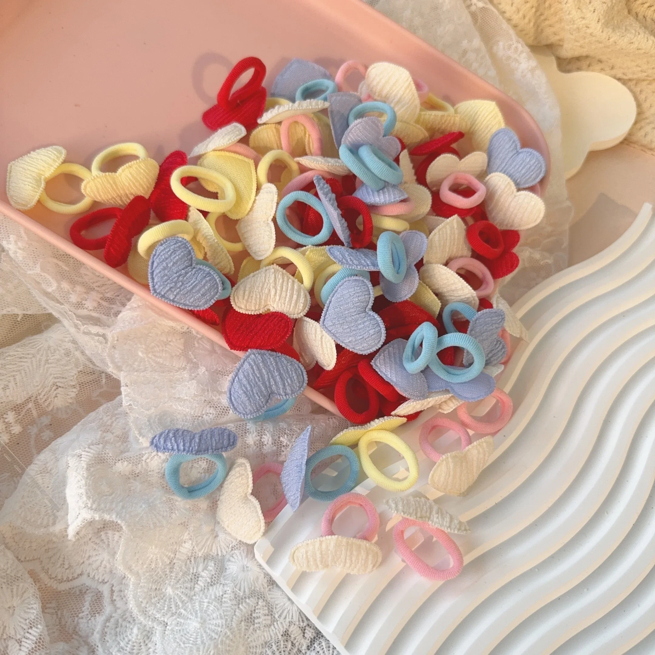 10PCS/lot لون الحلوى الاطفال العصابات الشعر المرنة الفتيات المطاط الفرقة الأطفال لطيف الطفل إكسسوارات الشعر