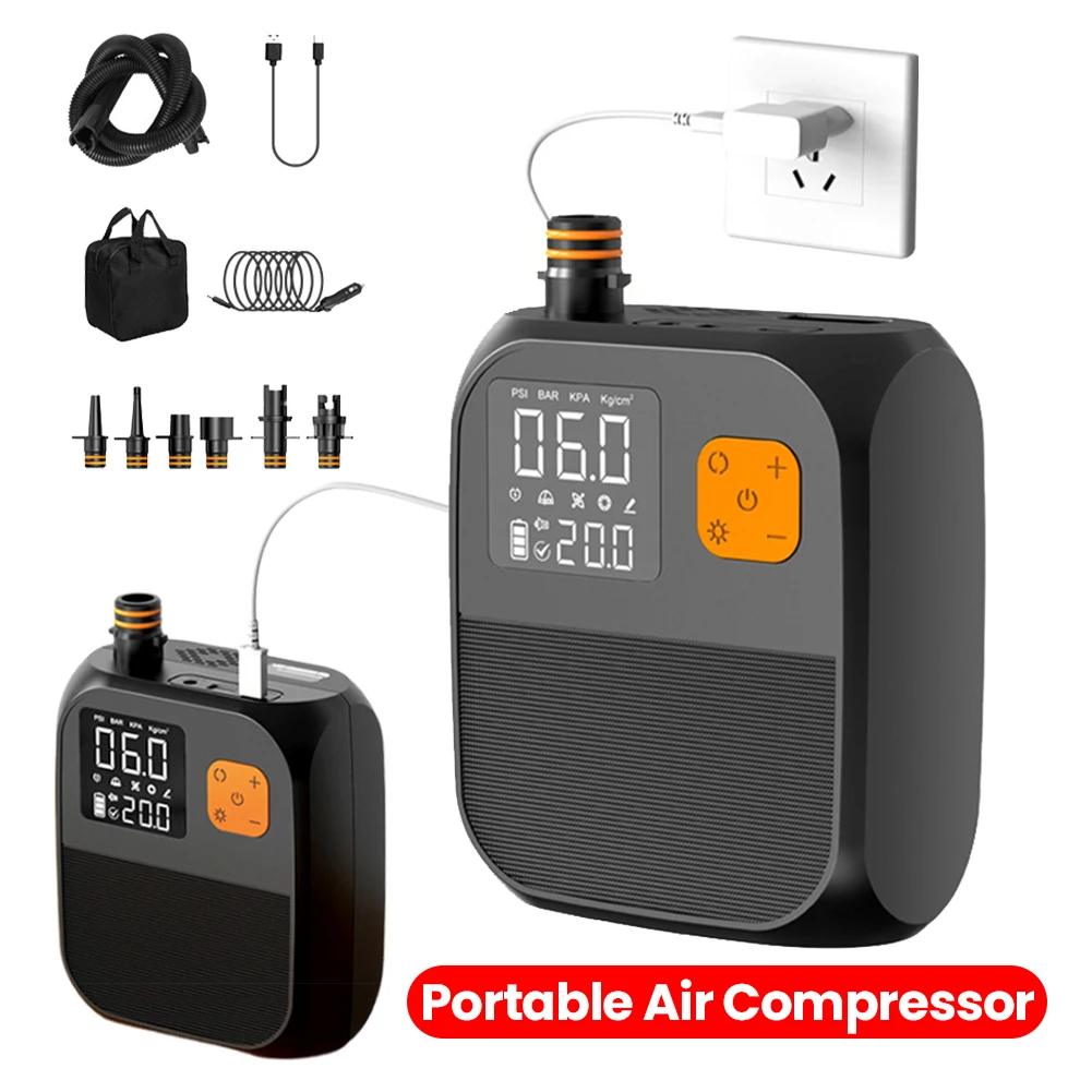 

Boat Kayak Accessories 20PSI High Pressure Portable Air Compressor Inflation Paddle Board Pump for Surfing Kite Mattress Tent