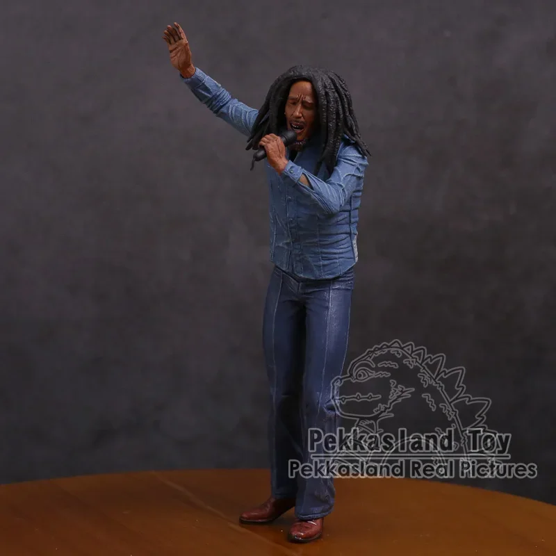 Bob Marley Music Legends Jamaica Singer y micrófono PVC figura de acción juguete de modelos coleccionables 18cm