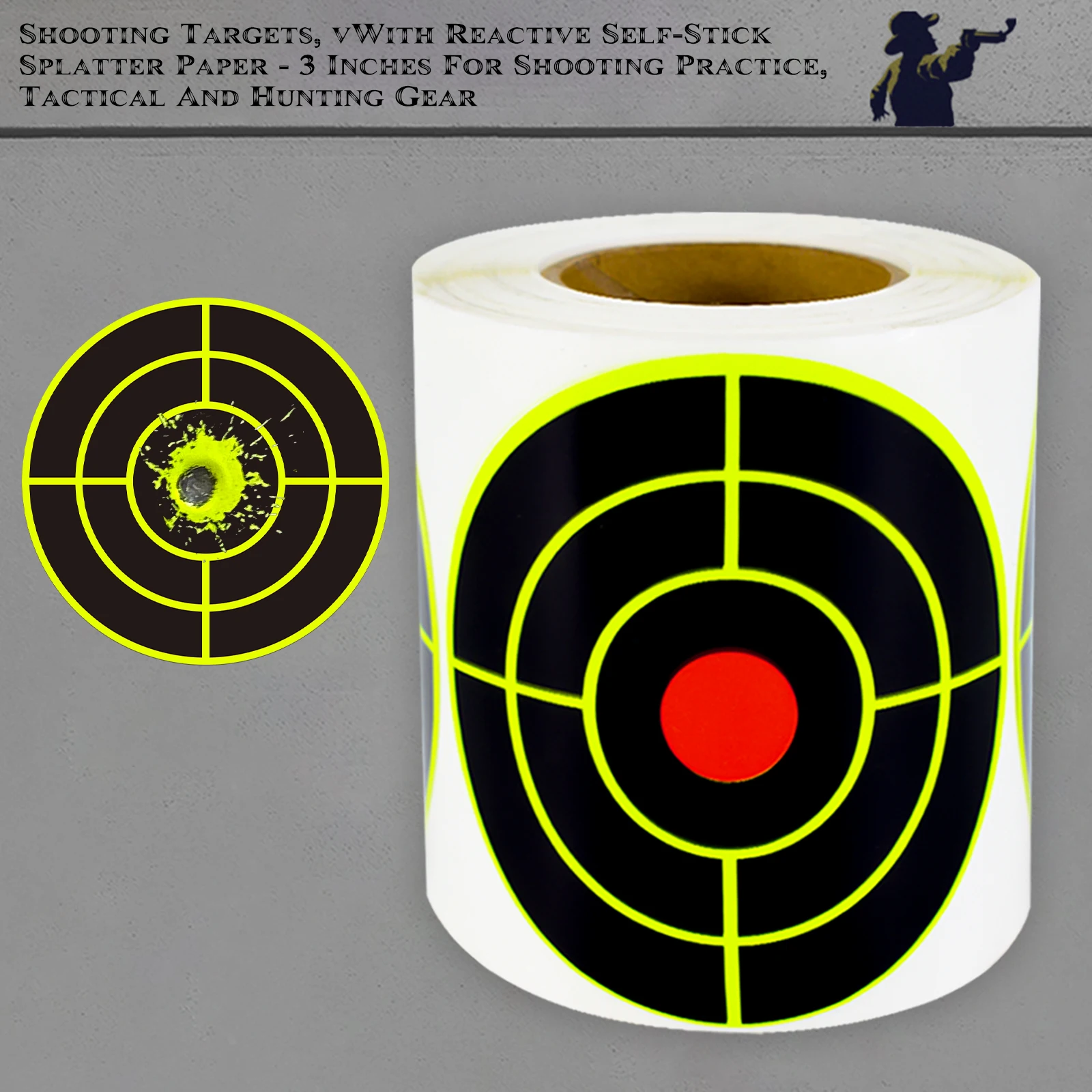 200Pcs 3inch Shooting Practice Splash Target Stickers Shooting Target Training Supplies Stickers Fluorescent Color Label (Can Be Used for Real Guns to Practice with a Air Gun)