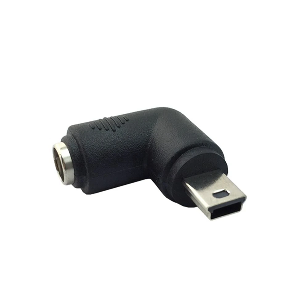 DC 55*21 frau zu mini usb 90 grad adattatore di alimentazione-stecker Freies verschiffen