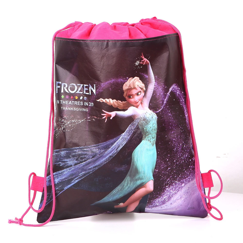 1pcs/lot Frozen Theme Mochila Non-woven Fabrics Drawstring Birthday Party Kids Girls Favors Gifts Bags Decorate Backpack