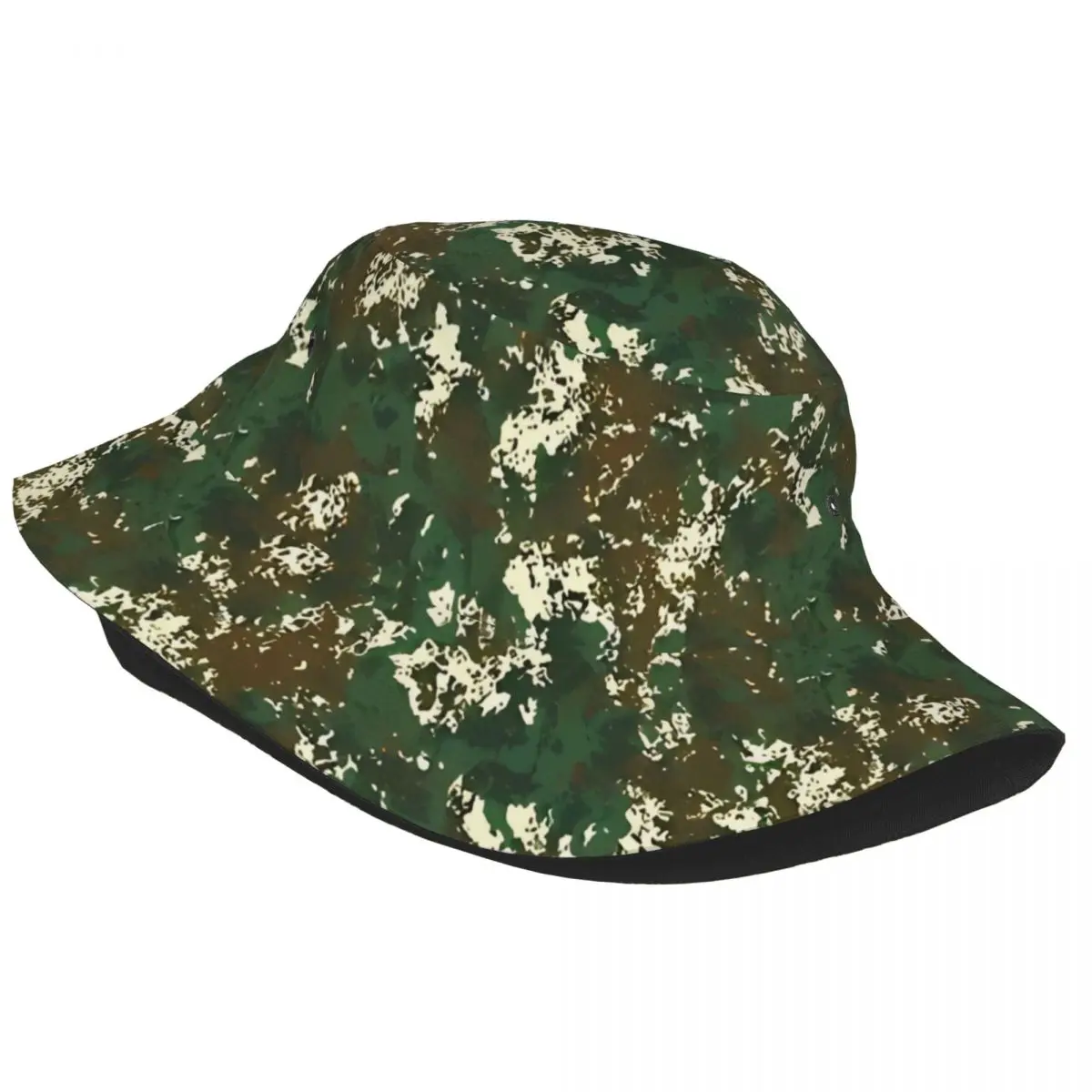 Flecktarn Taiga Camo Bucket Hats for Women Summer Vocation Camouflage Sun Hat for Camping Fishing Fisherman Caps Panama Hat