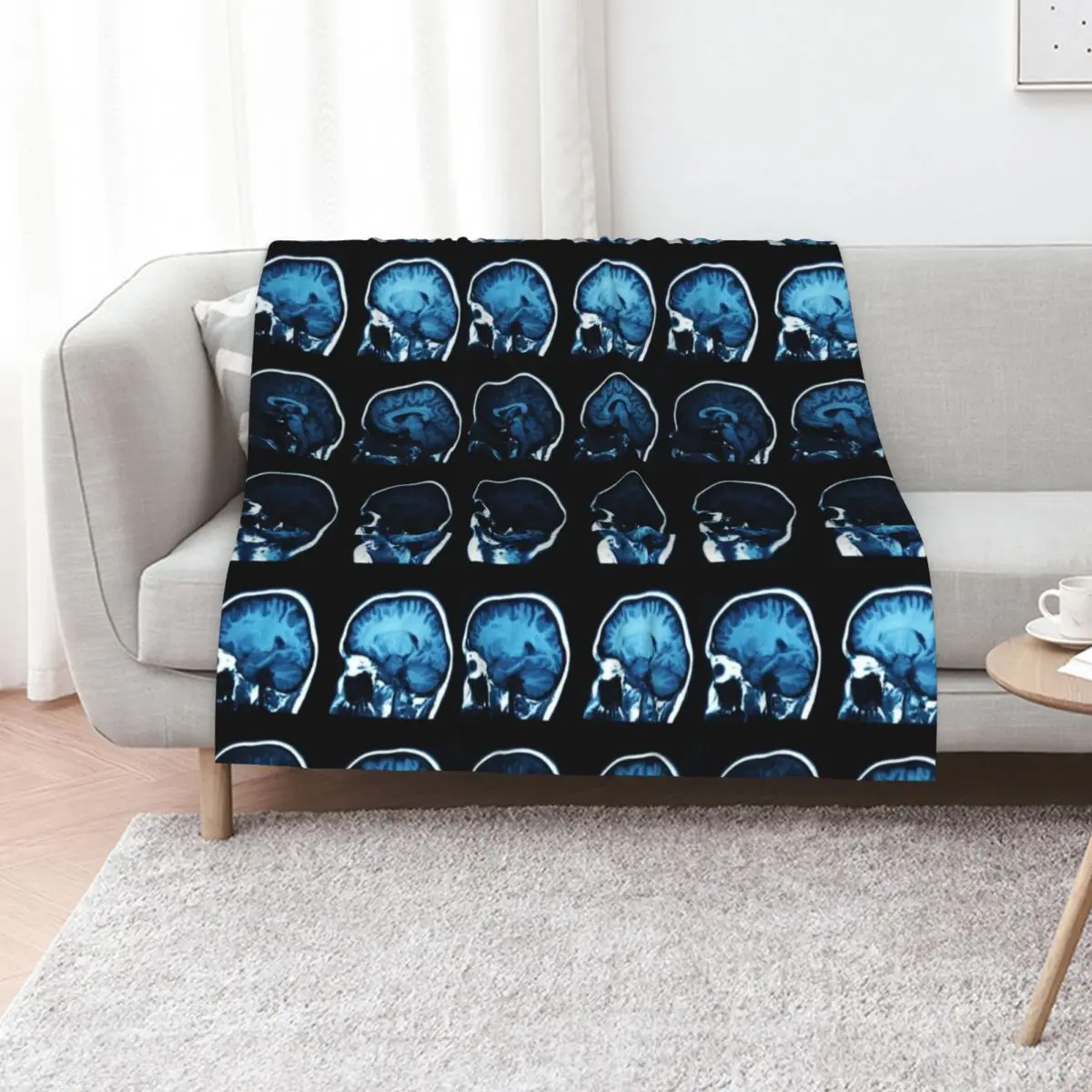 

Brain MRI x-ray Throw Blanket Blankets Sofas Of Decoration wednesday Furry Shaggy Blankets