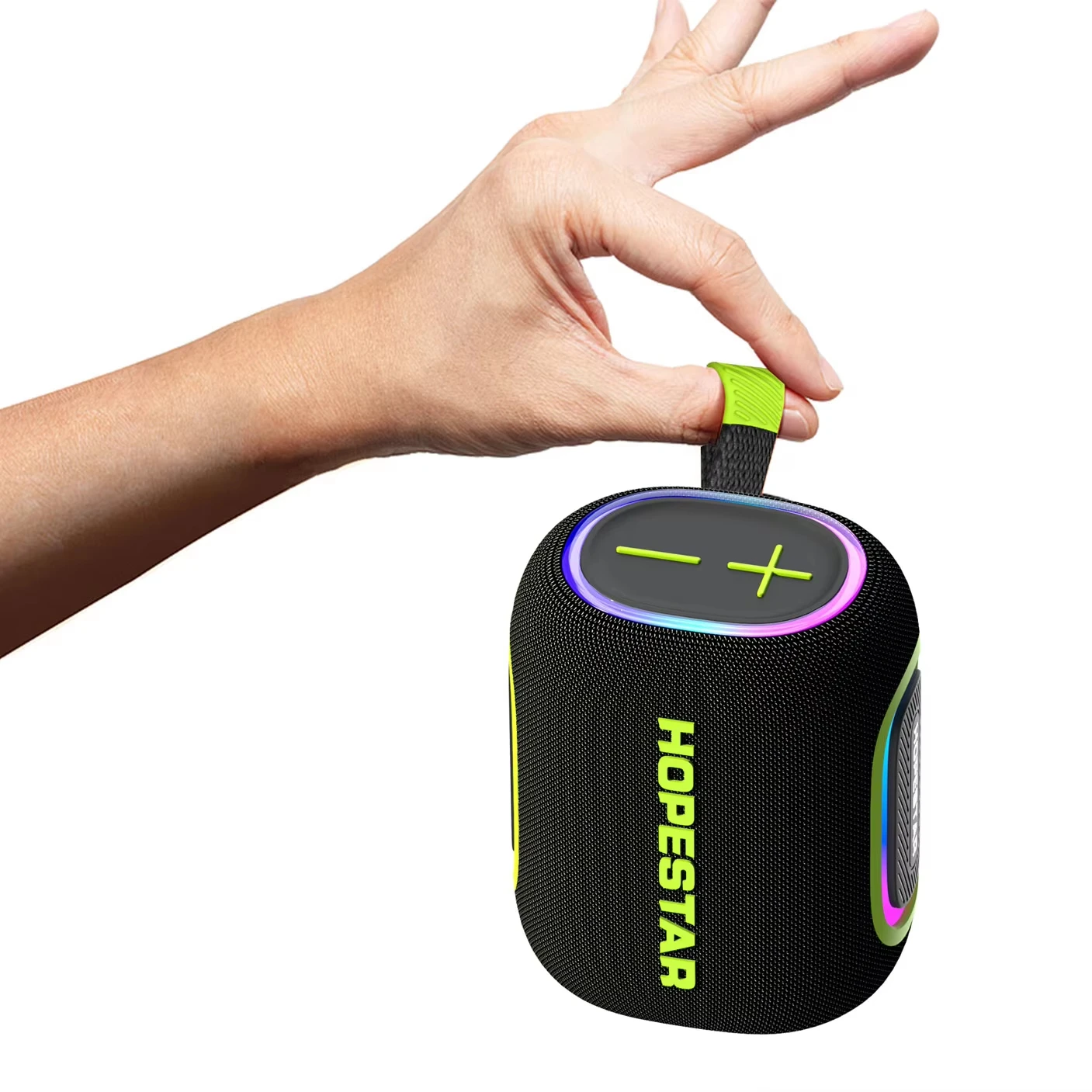HOPESTAR H57mini 15W Mini Speaker, Portable Outdoor Speaker with RGB Light, 3000mAh Battery for Home Travel