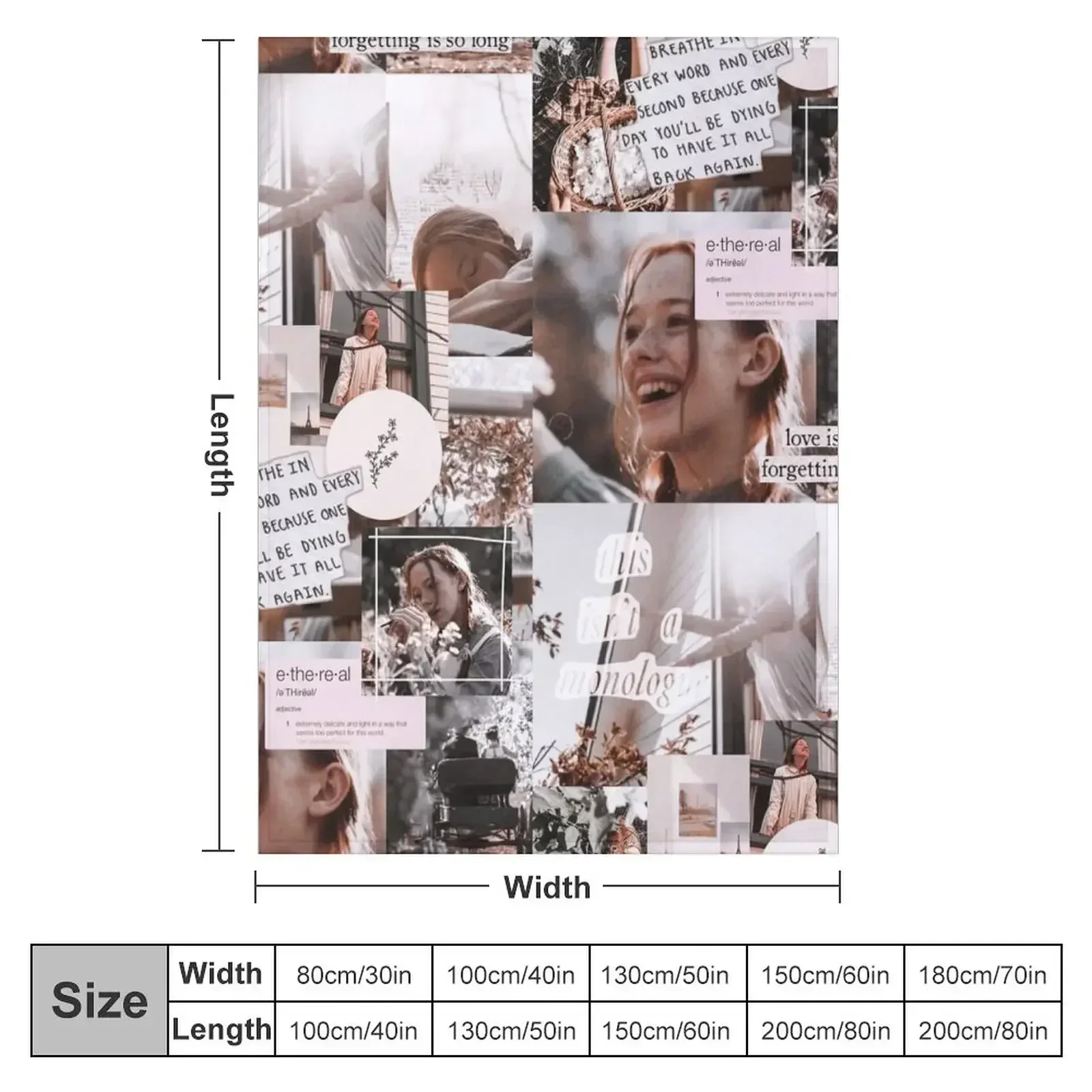 Collage... Anne Shirley Throw Blanket Custom Thin funny gift Personalized Gift Luxury Designer Sofas Blankets