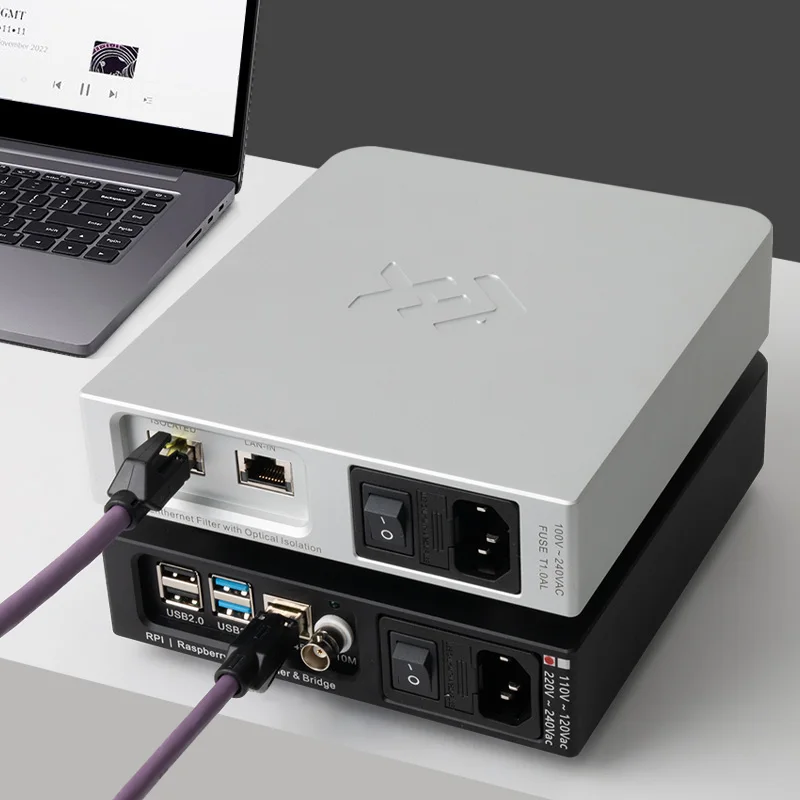 صوت هاي فاي ​ ​ EFI Ethernet Filter Optical Isolator Network لتنقية الضوضاء مع مصدر طاقة خطي ​ ​