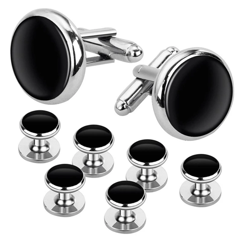 Cufflinks And Studs Set For Tuxedo Shirts Business Wedding 2 Cufflinks And 6 Studs