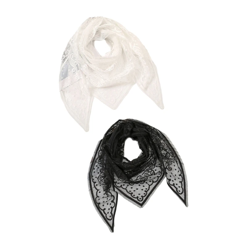 Fashion Mantilla Wedding Party Shawl for Woman Lace Trim Wrap Casual Scarves Shawl Veils Foulard Female Mantilla